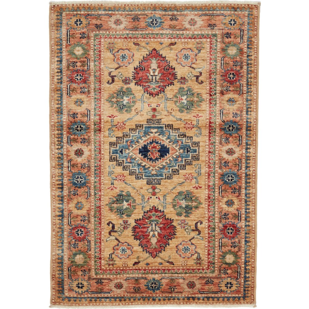 Tappeto Kazak Fine Pakistan marrone verde 82x119