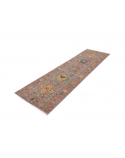 Tappeto Tribal Pakistan marrone grigio 80x260