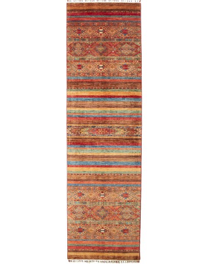 Tappeto Samarkand Pakistan rosso azzurro 88x302