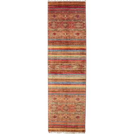 Tappeto Samarkand Pakistan rosso azzurro 88x302