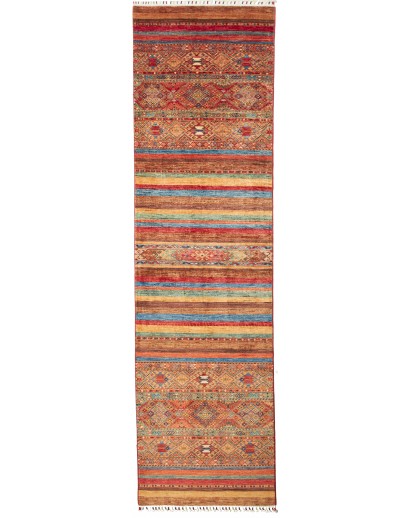 Tappeto Samarkand Pakistan rosso grigio 81x302
