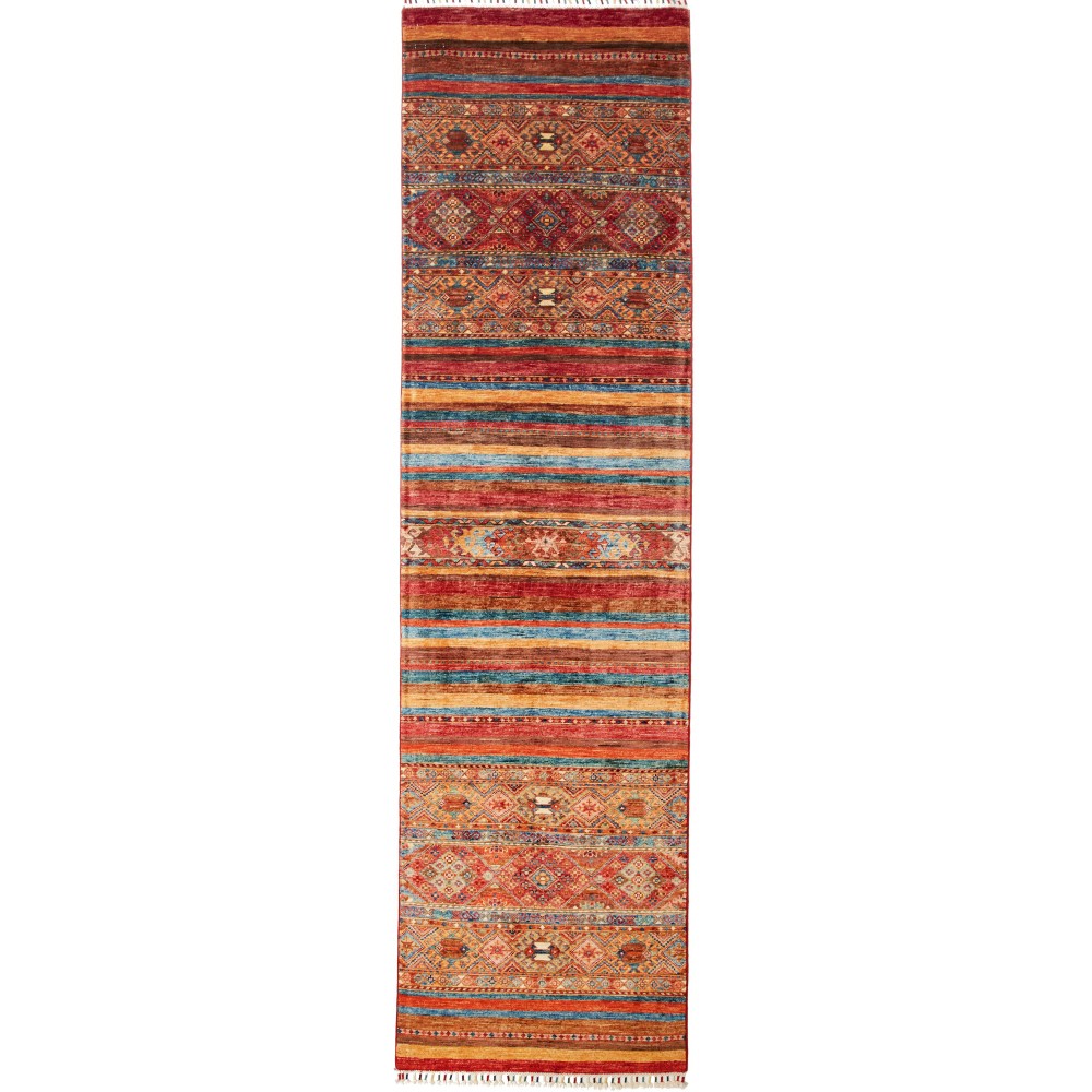 Tappeto Samarkand Pakistan marrone giallo 80x293 Tappeto Samarkand Pakistan marrone giallo 80x293