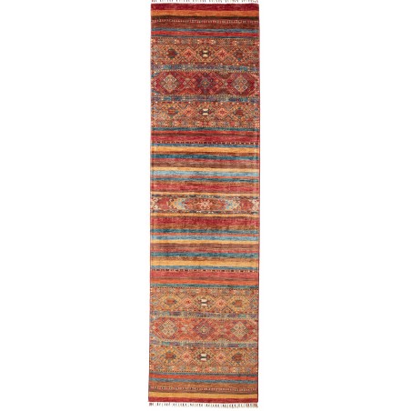 Tappeto Samarkand Pakistan rosso grigio 82x294