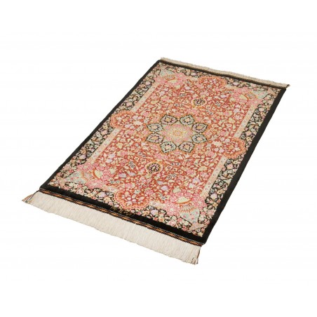Tappeto Ghom seta Persia rosso blu 61x91