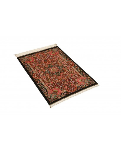 Tappeto Ghom seta Persia rosso blu 61x91