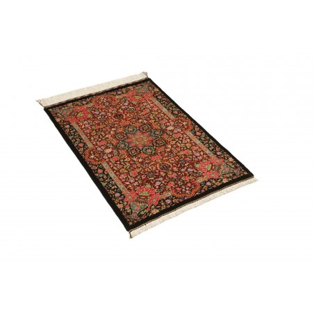 Tappeto Ghom seta Persia rosso blu 61x91