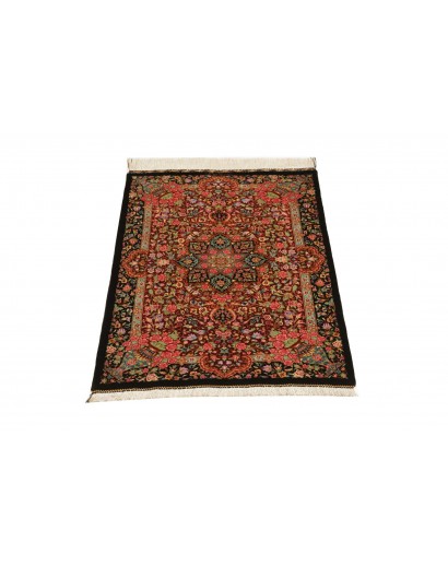 Tappeto Ghom seta Persia rosso blu 61x91