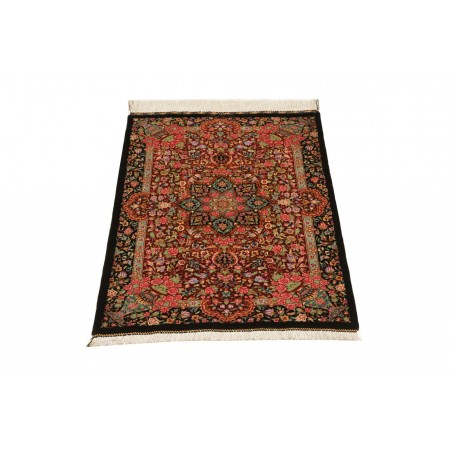 Tappeto Ghom seta Persia rosso blu 61x91