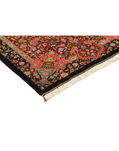 Tappeto Ghom seta Persia rosso blu 61x91