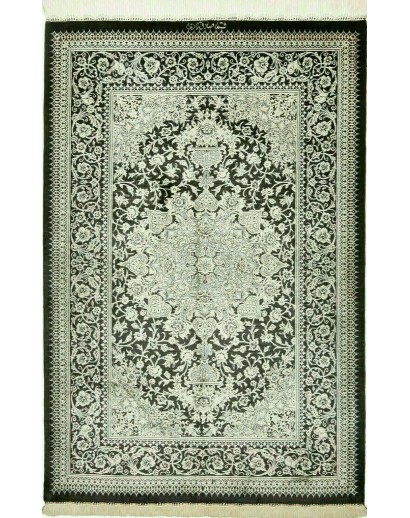 Tappeto Ghom seta Persia beige bianco 78x119