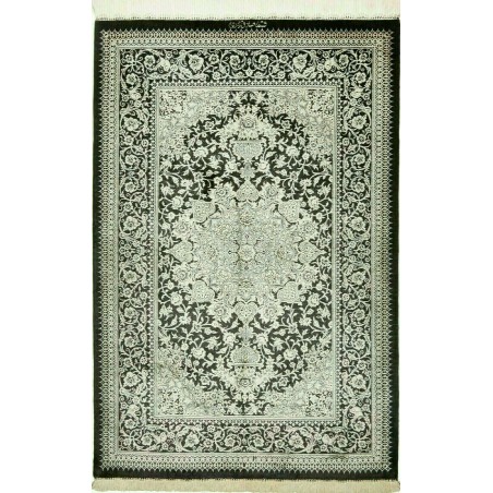 Tappeto Ghom seta Persia beige bianco 78x119