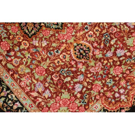Tappeto Ghom seta Persia rosso blu 61x91