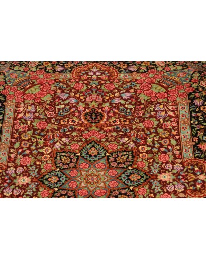 Tappeto Ghom seta Persia rosso blu 61x91