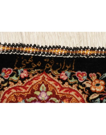 Tappeto Ghom seta Persia rosso blu 61x91