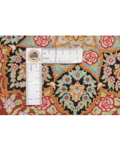 Tappeto Ghom seta Persia rosso blu 61x91