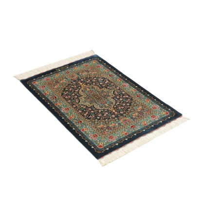 Tappeto Ghom seta Persia marrone verde 58x87