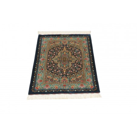 Tappeto Ghom seta Persia marrone verde 58x87