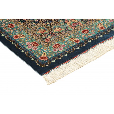 Tappeto Ghom seta Persia marrone verde 58x87