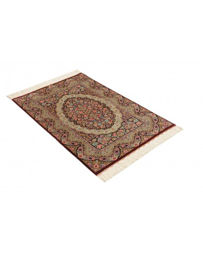 Tappeto Ghom seta Persia marrone 78x118