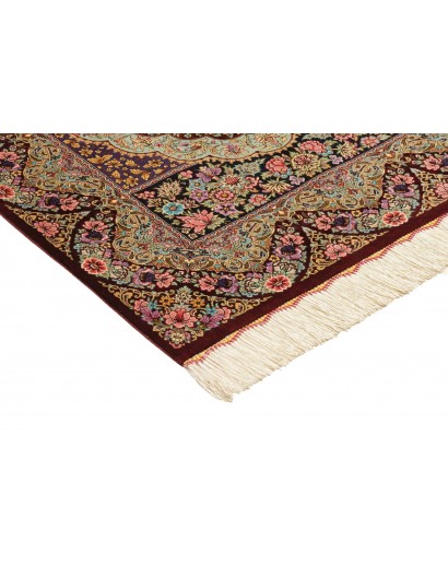 Tappeto Ghom seta Persia marrone 78x118