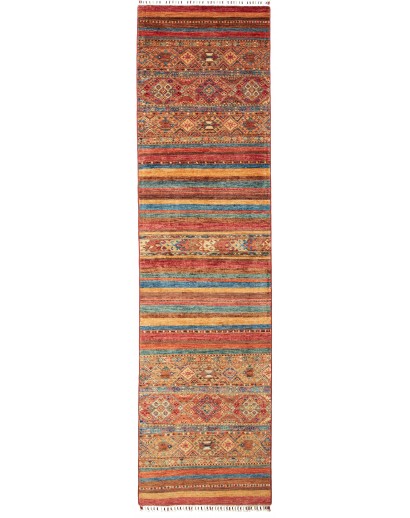 Tappeto Samarkand Pakistan rosso grigio 80x307