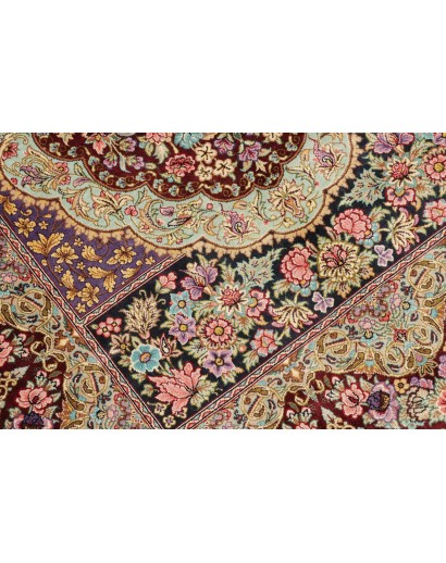 Tappeto Ghom seta Persia marrone 78x118