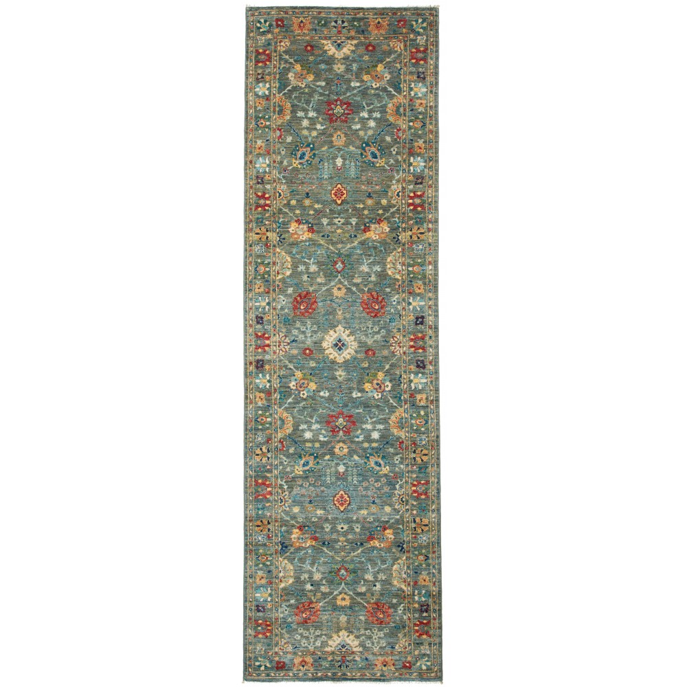 Tappeto Shahi Fine Pakistan bianco azzurro 83x298 Tappeto Shahi Fine Pakistan bianco azzurro 83x298