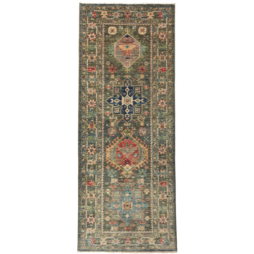 Tappeto Tribal Pakistan azzurro marrone 78x203