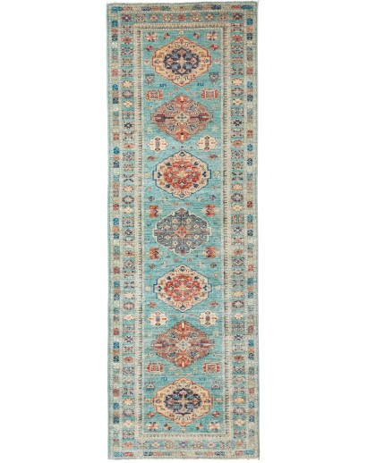 Tappeto Kazak Fine Pakistan azzurro 83x250