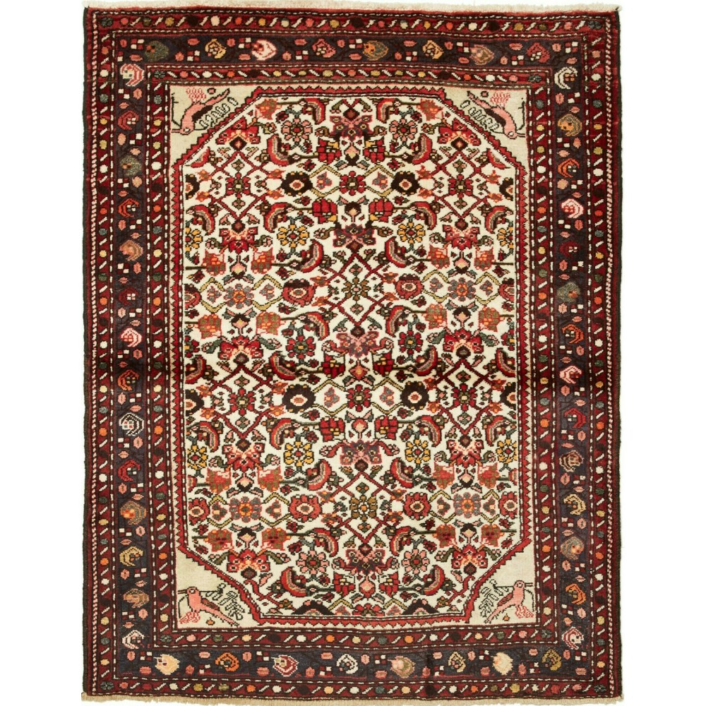 Tappeto Hamadan Persia verde giallo 110x144