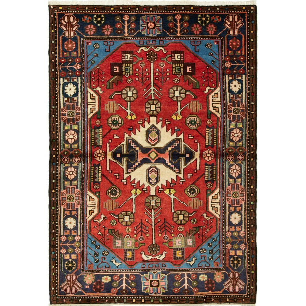 Tappeto Hamadan Persia grigio marrone 114x165