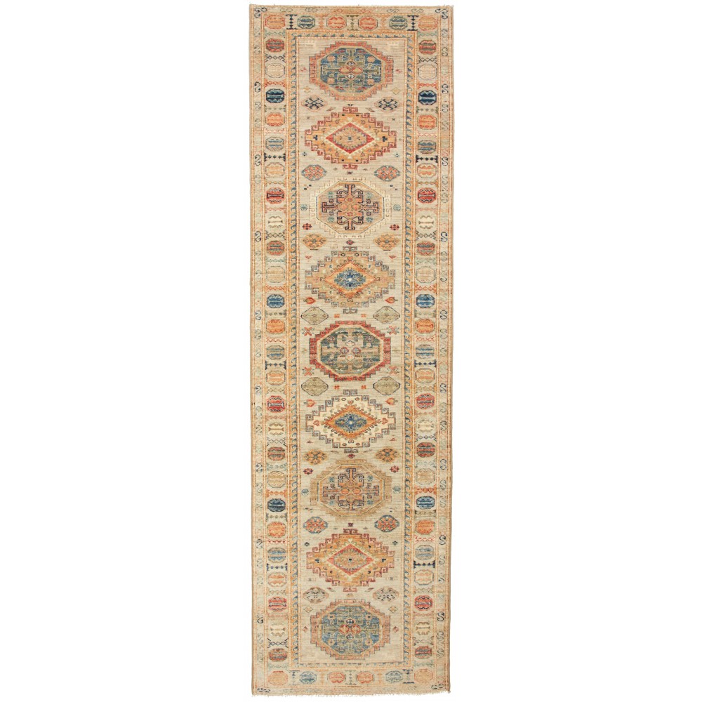 Tappeto Kazak Fine Pakistan marrone 81x291 Tappeto Kazak Fine Pakistan marrone 81x291