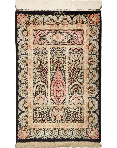 Tappeto Ghom seta Persia marrone 60x93