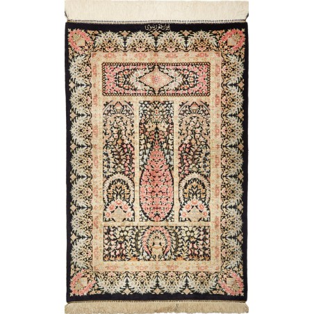 Tappeto Ghom seta Persia marrone 60x93