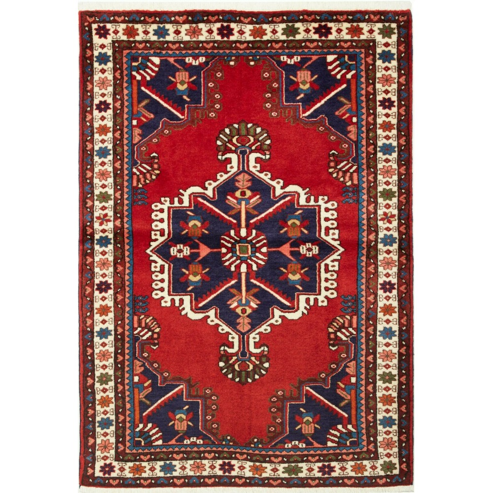 Tappeto Hamadan Persia marrone giallo 106x153