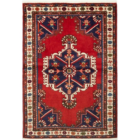 Tappeto Hamadan Persia marrone giallo 106x153