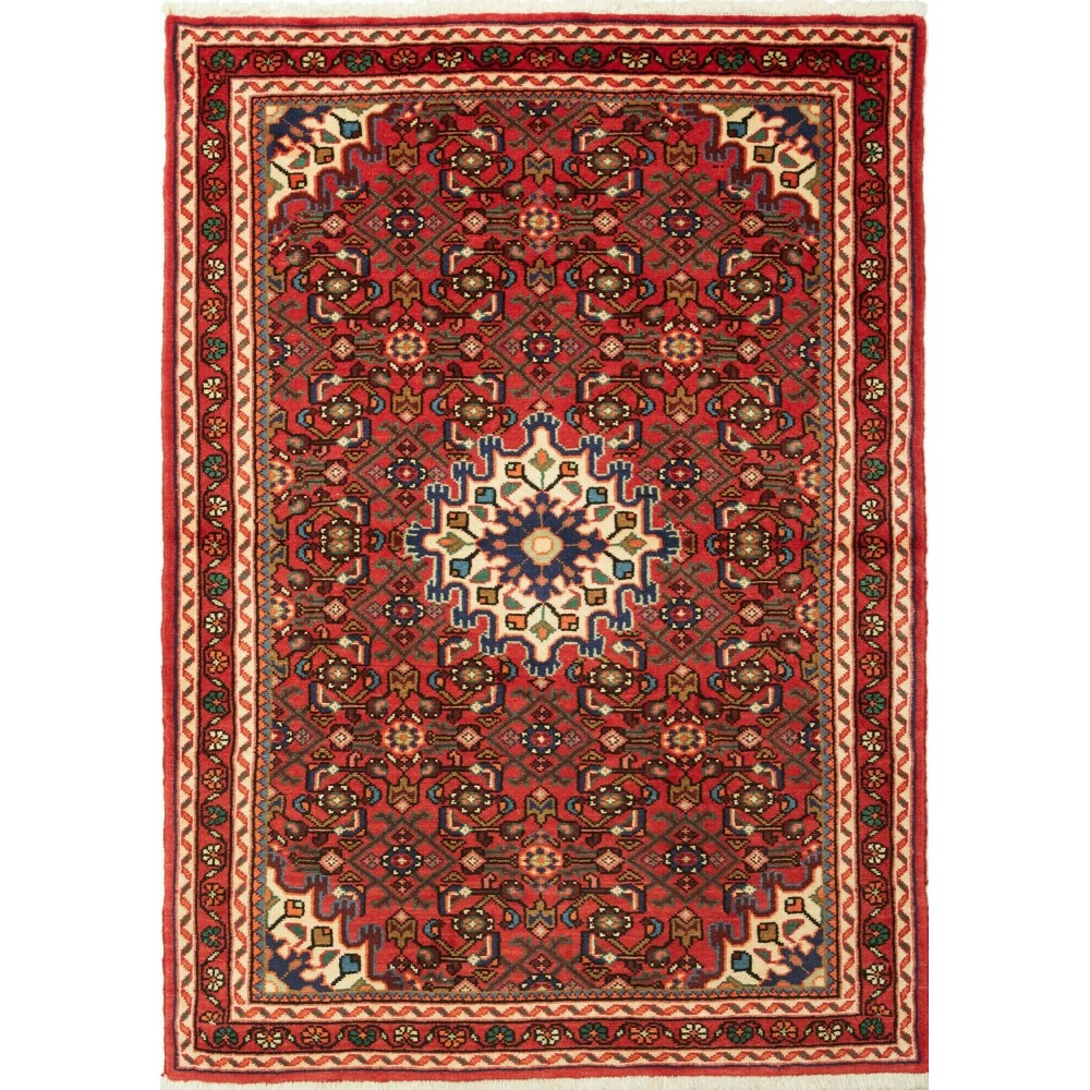 Tappeto Hamadan Persia marrone giallo 105x146