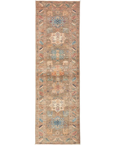 Tappeto Kazak Fine Pakistan marrone bianco 80x255