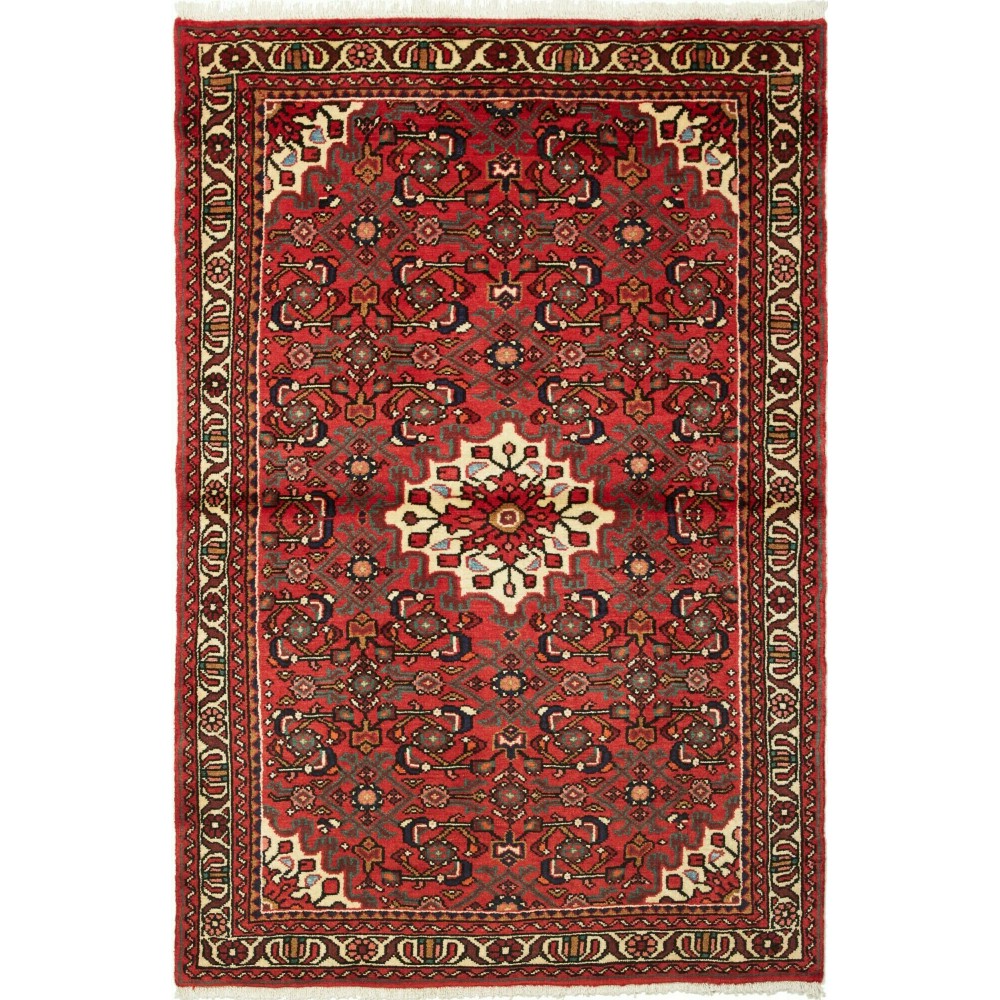 Tappeto Hamadan Persia marrone giallo 104x154