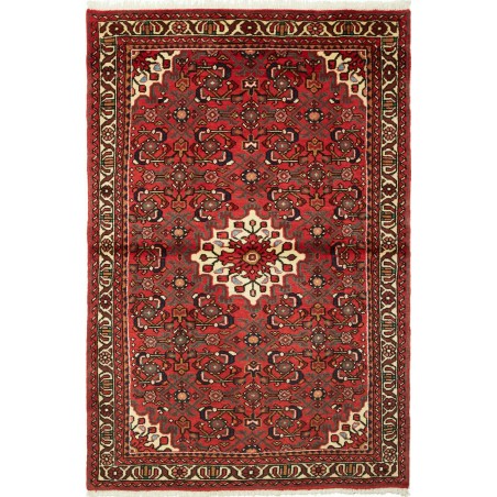 Tappeto Hamadan Persia marrone giallo 104x154