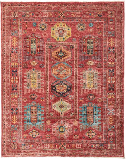 Tappeto Tribal Pakistan rosso grigio 151x192