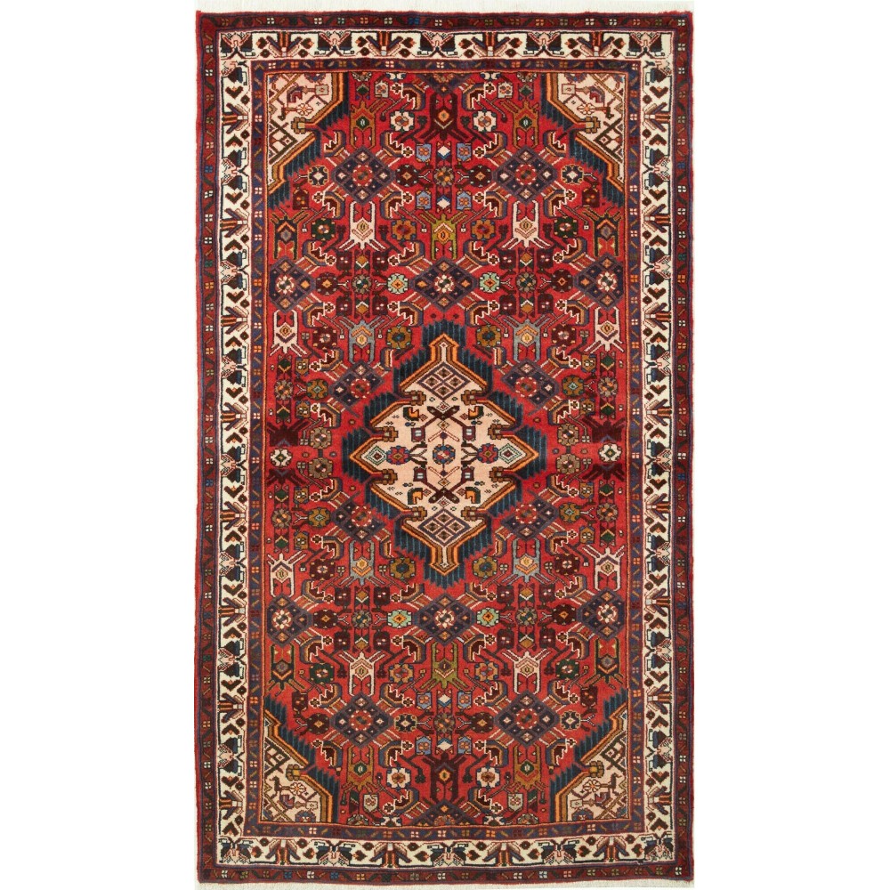 Tappeto Hamadan Persia marrone rosso 100x176