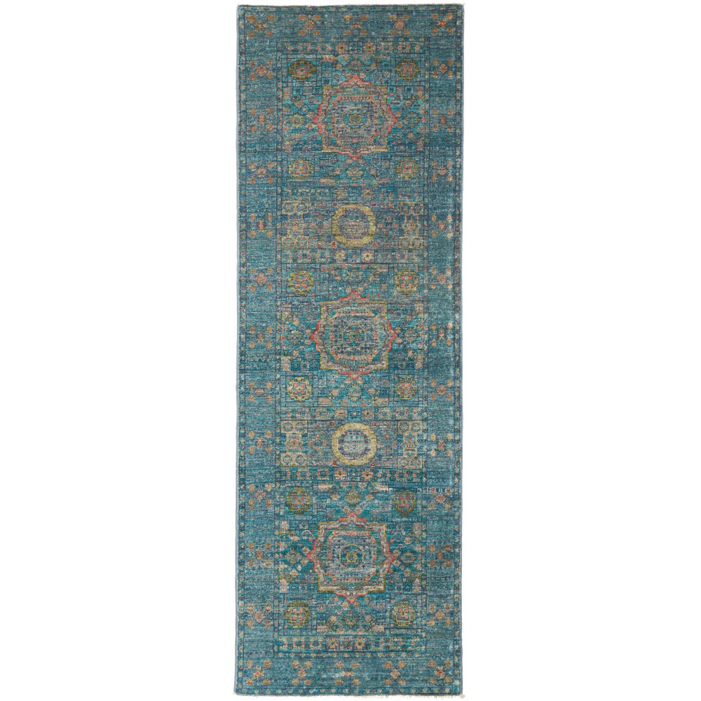 Tappeto Mamlouk Pakistan azzurro 80x245 Tappeto Mamlouk Pakistan azzurro 80x245
