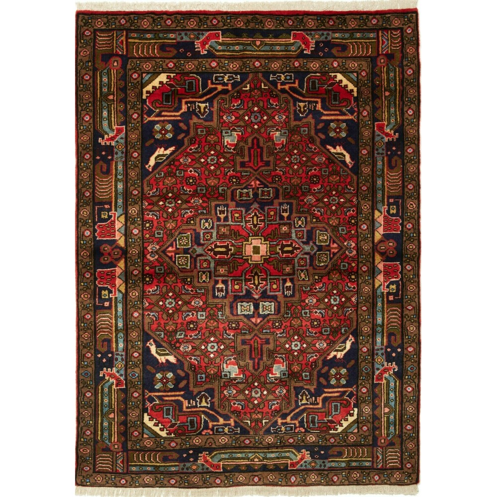 Tappeto Hamadan Persia grigio marrone 100x140