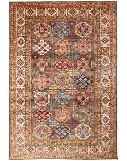 Tappeto Kazak Fine Pakistan rosso giallo 202x300