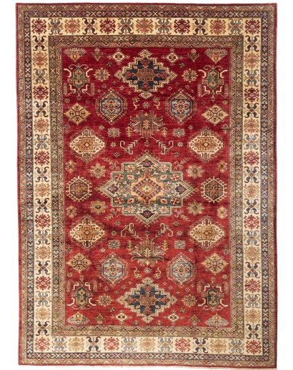 Tappeto Kazak Fine Pakistan marrone giallo 204x294