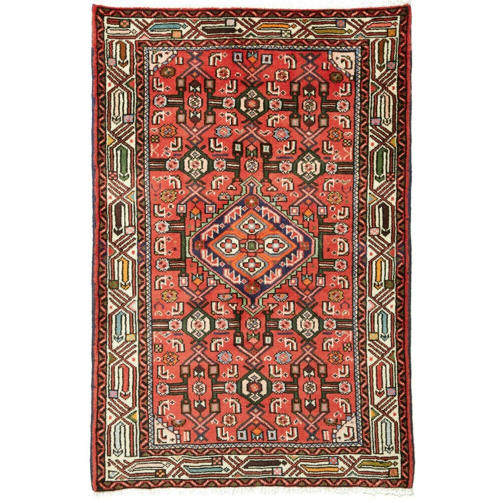 Tappeto Hamadan Persia rosso grigio 80x124