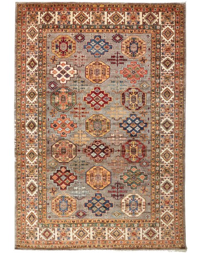 Tappeto Kazak Fine Pakistan marrone grigio 210x307