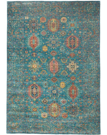 Tappeto Tribal Pakistan azzurro 198x283