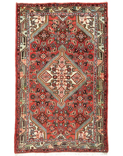 Tappeto Hamadan Persia verde rosso 77x125
